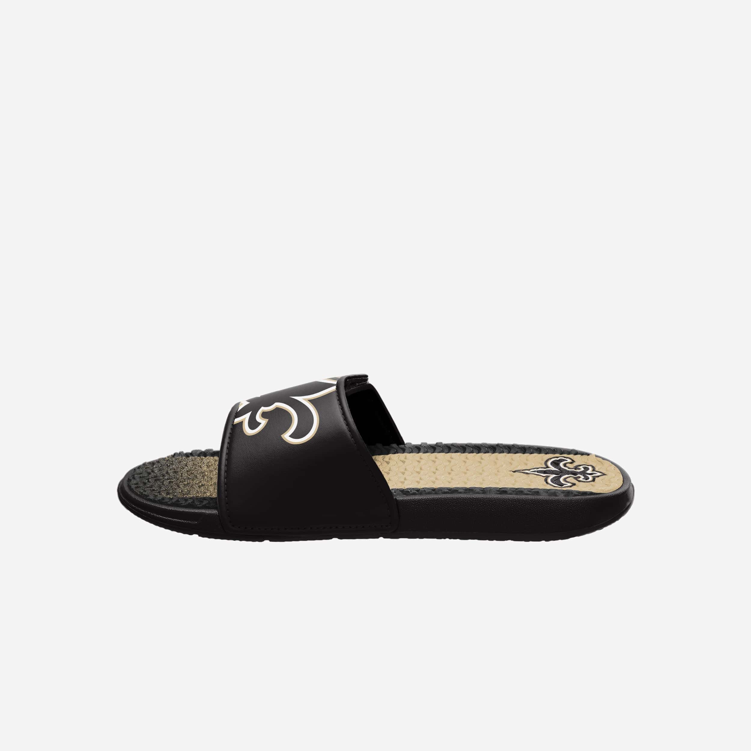 New Orleans Saints Team Stripe Gel Slides - Stylish Fan Footwear