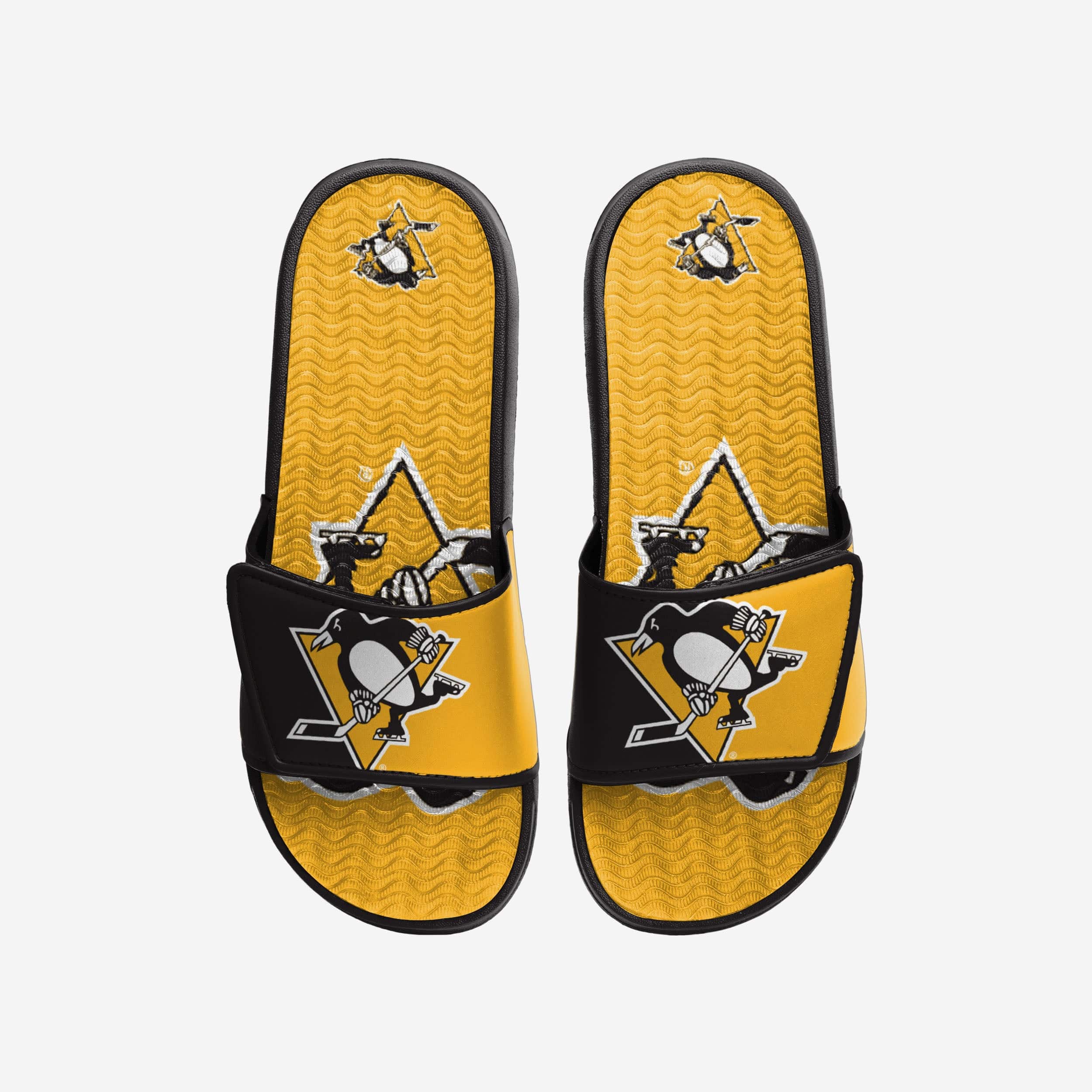 Pittsburgh Penguins Colorblock Gel Slides with Big Logo - Show Your Team Spirit!
