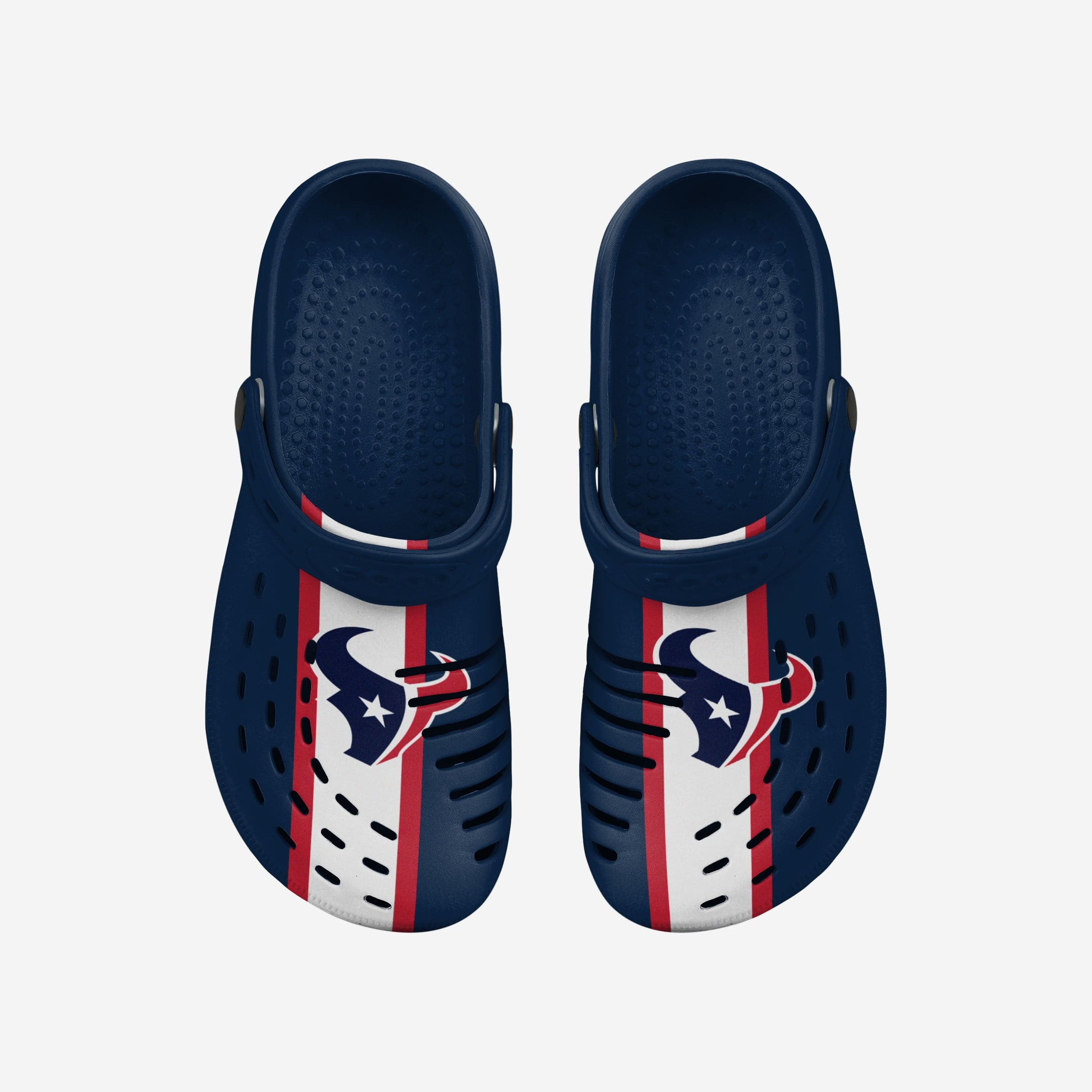 Houston Texans Stylish Team Stripe Clogs with Straps