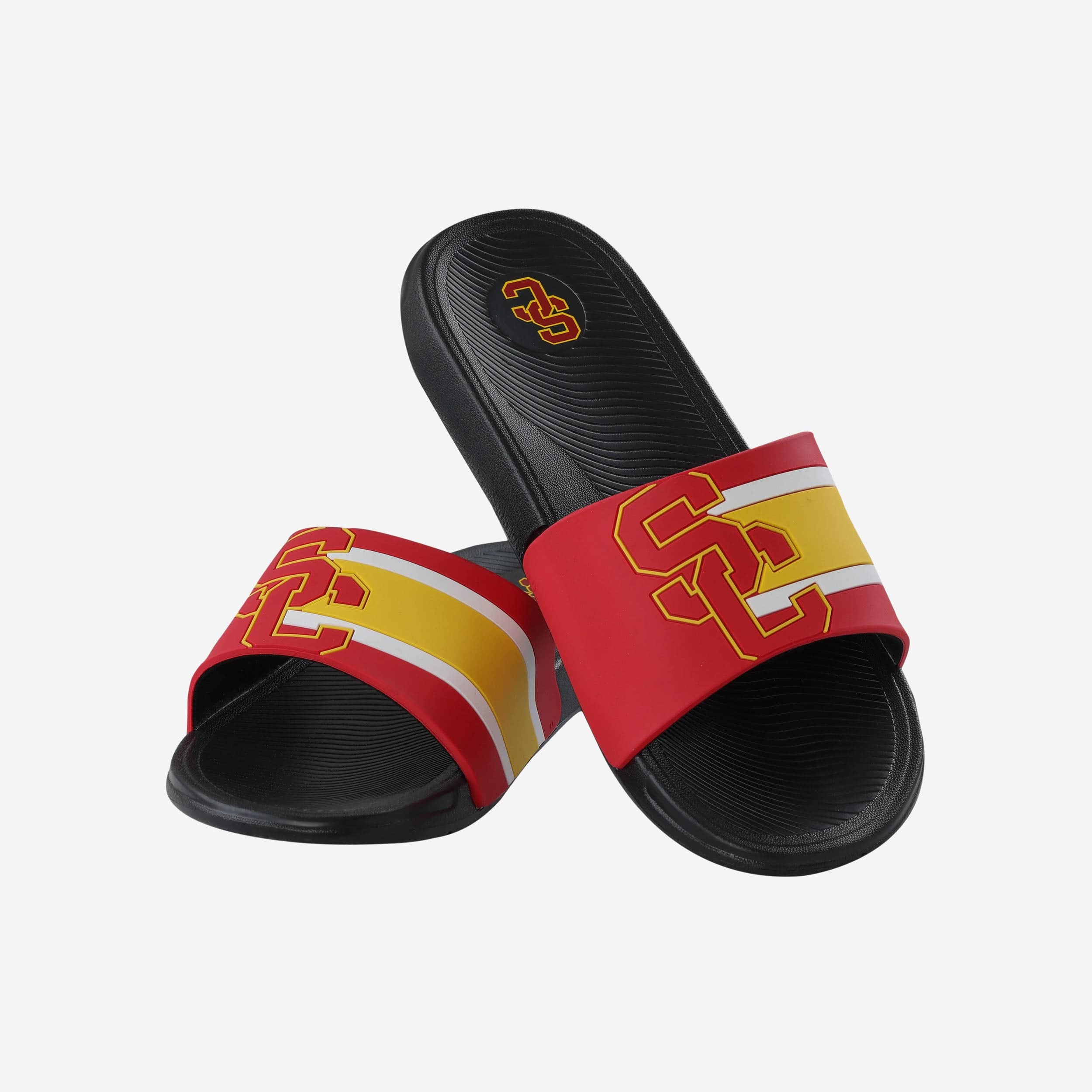 USC Trojans Striped Bold Logo Raised Slides - Show Your Team Spirit!