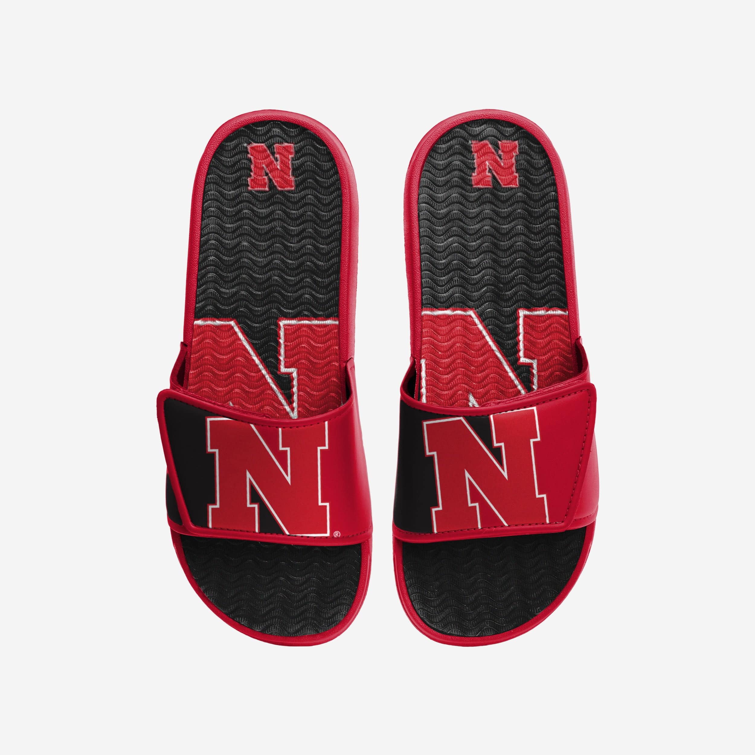 Nebraska Cornhuskers Super Cool Colorblock Big Logo Gel Slides