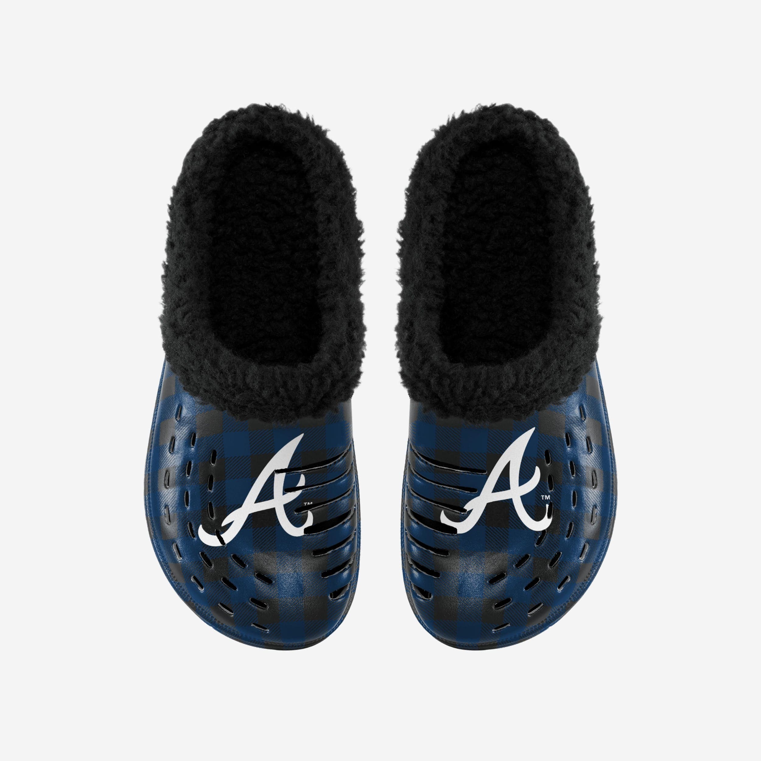 Atlanta Braves Sherpa-Lined Buffalo Check Clogs - Stylish Team Spirit