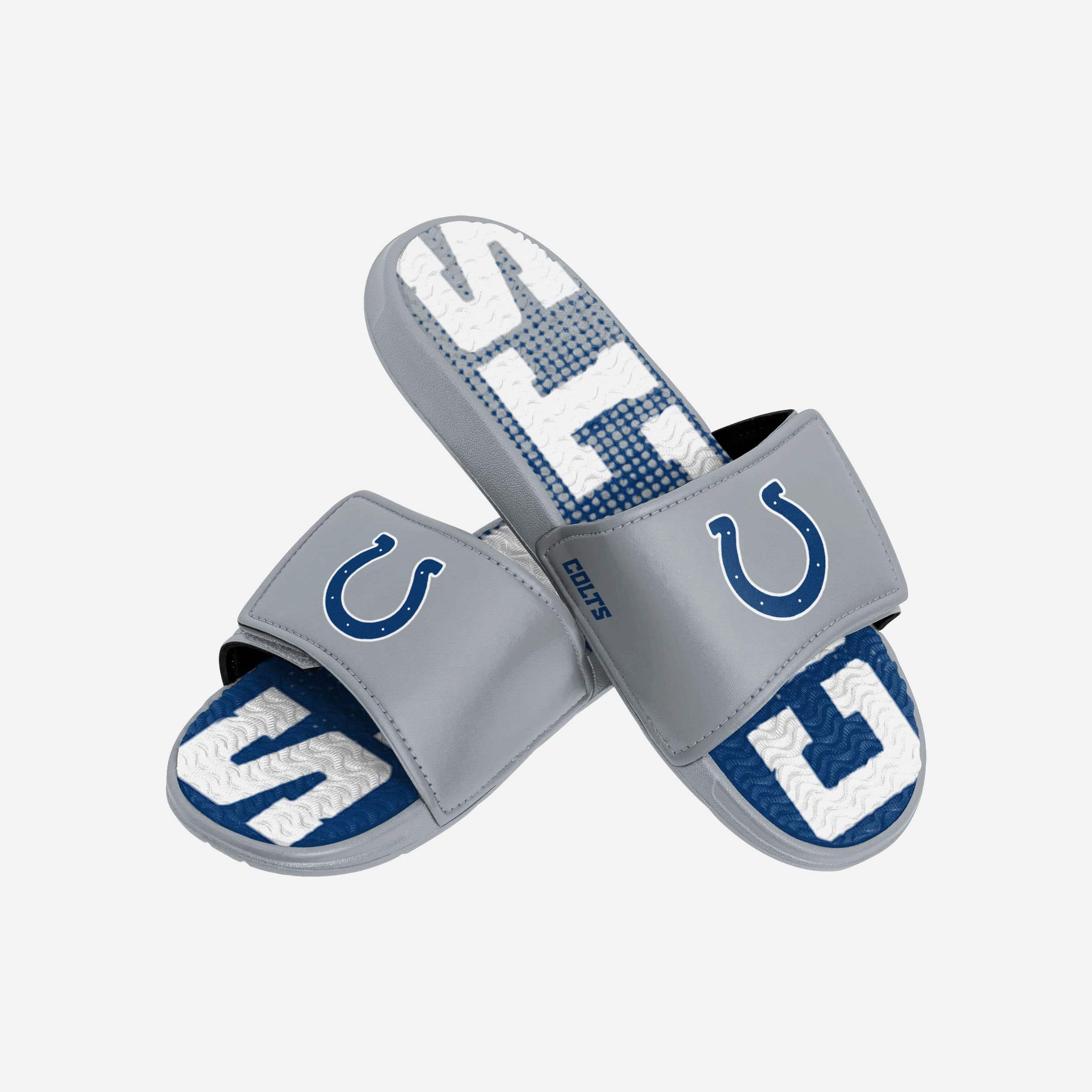 Indianapolis Colts Gradient Wordmark Gel Slides - Ultimate Comfort for Fans