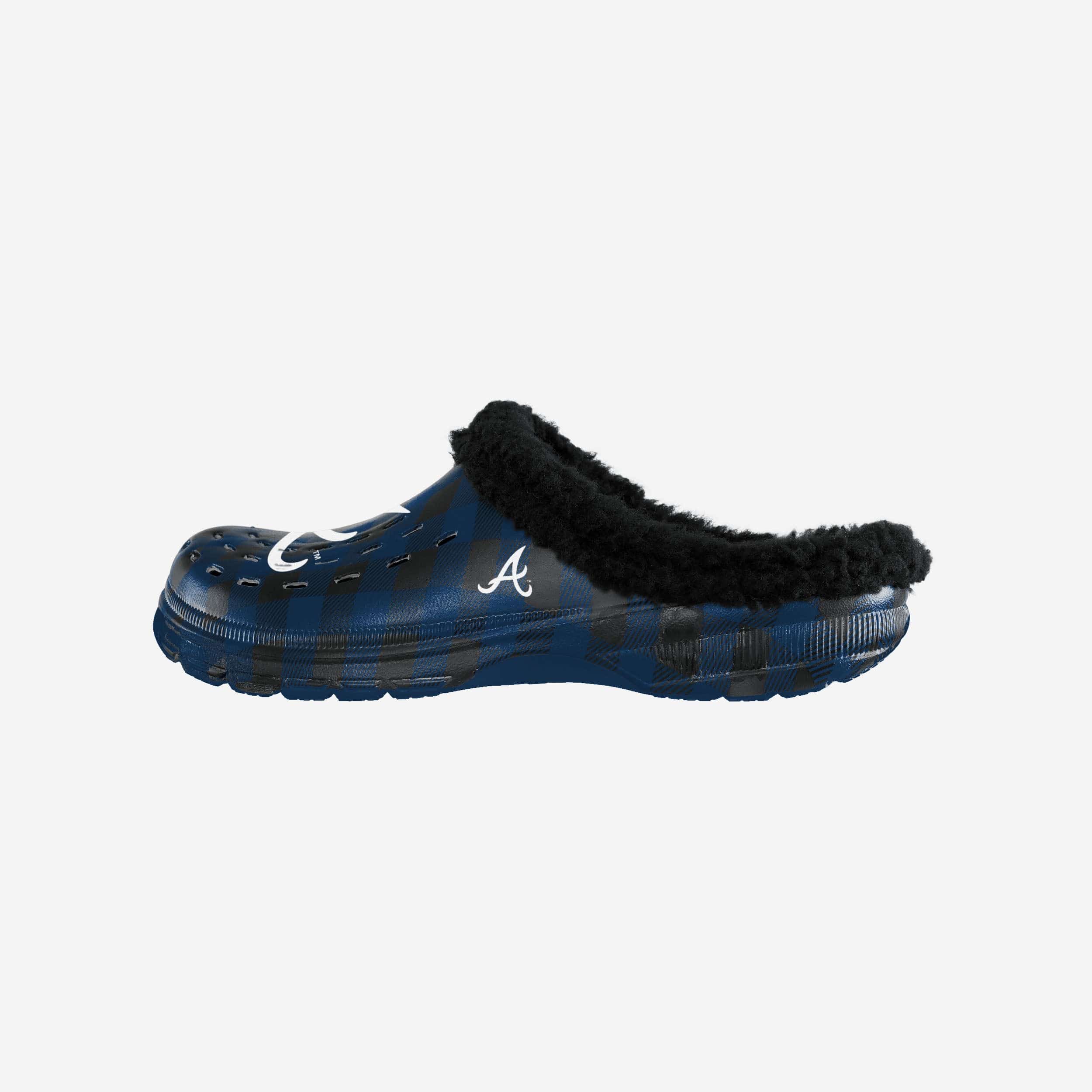 Atlanta Braves Sherpa-Lined Buffalo Check Clogs - Stylish Team Spirit