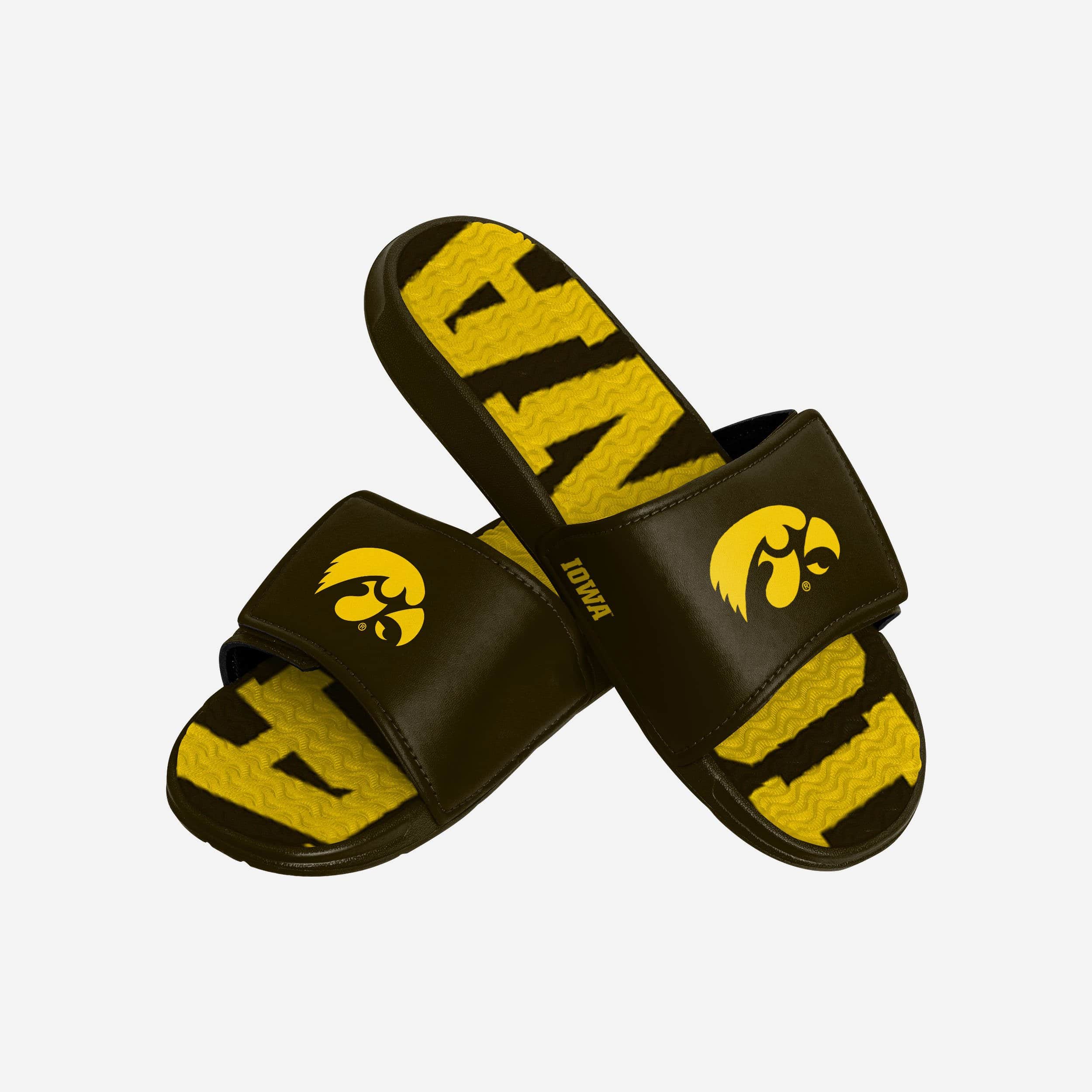 Iowa Hawkeyes Gradient Wordmark Gel Slides - Comfort and Team Spirit!