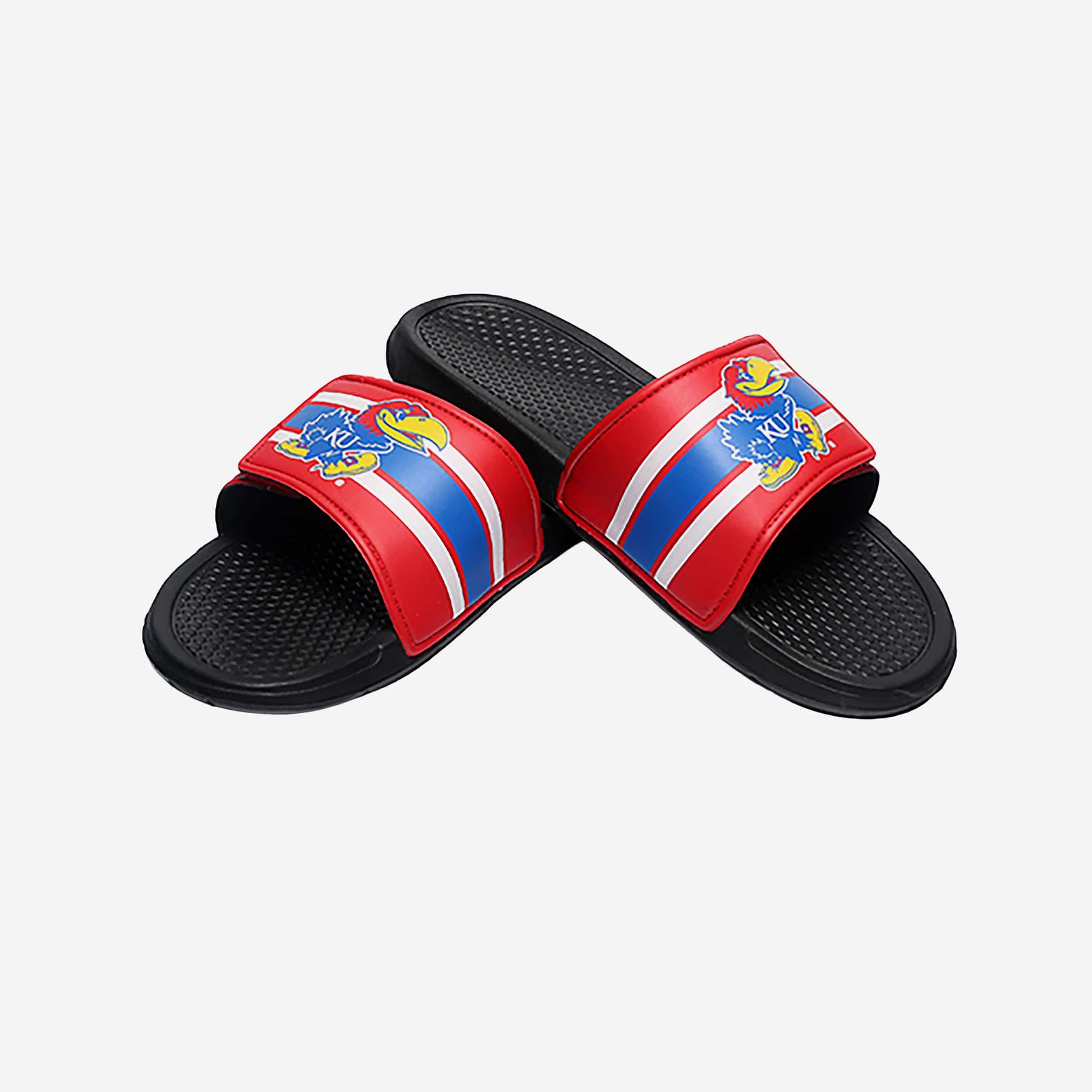 Kansas Jayhawks Stripe Legacy Sports Slides - The Ultimate Footwear for Fans