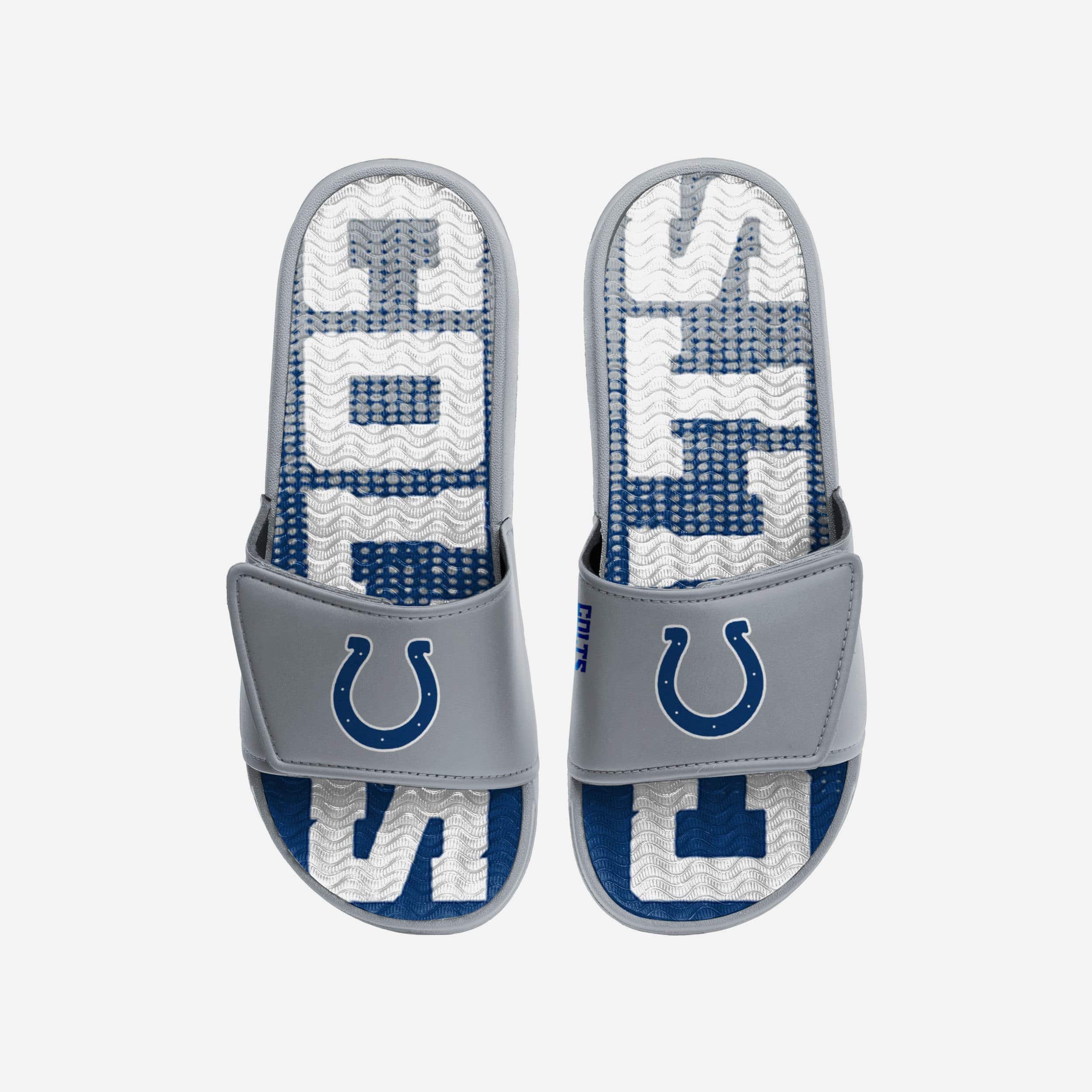 Indianapolis Colts Gradient Wordmark Gel Slides - Ultimate Comfort for Fans