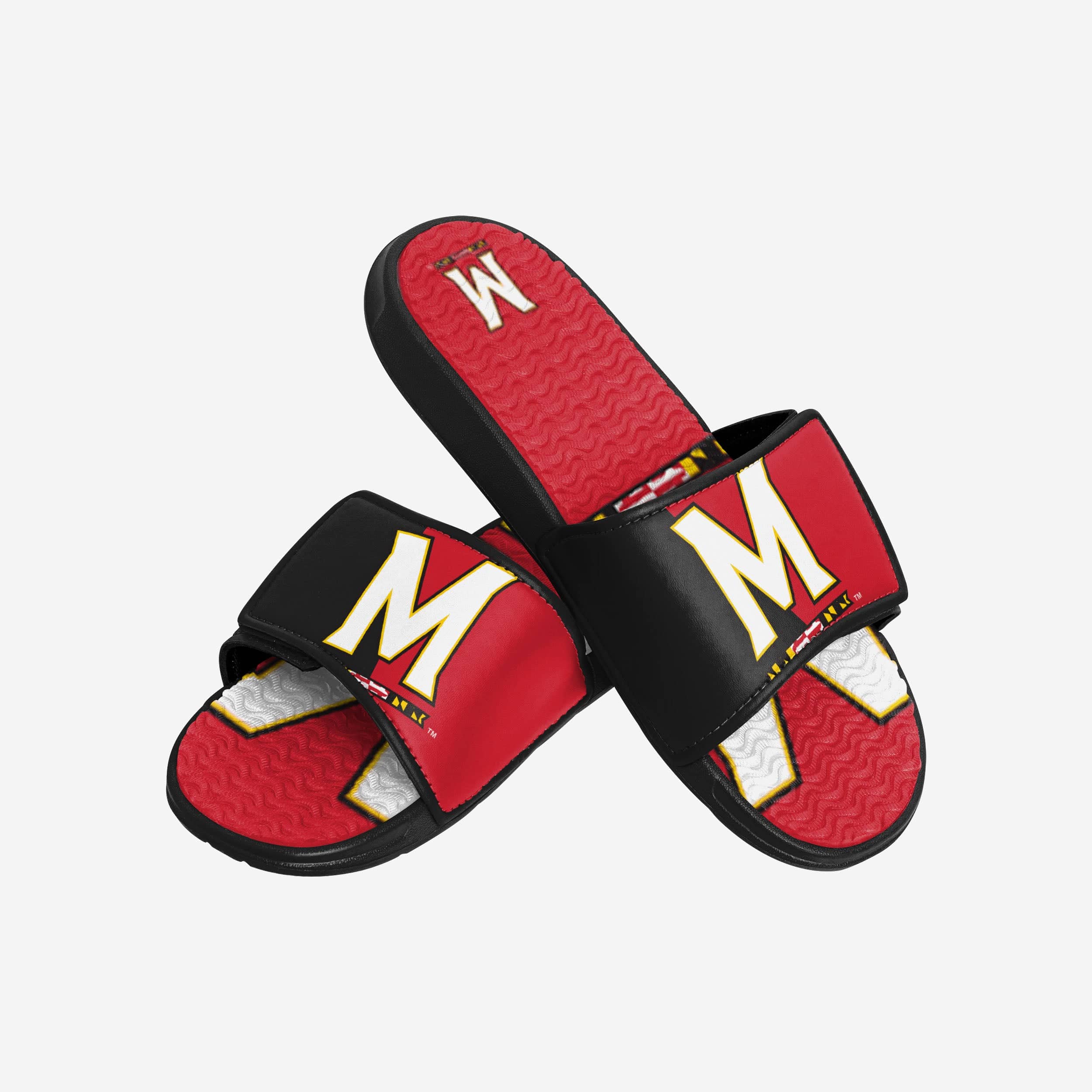 Maryland Terrapins Colorblock Big Logo Gel Slides - Show Your Team Spirit!