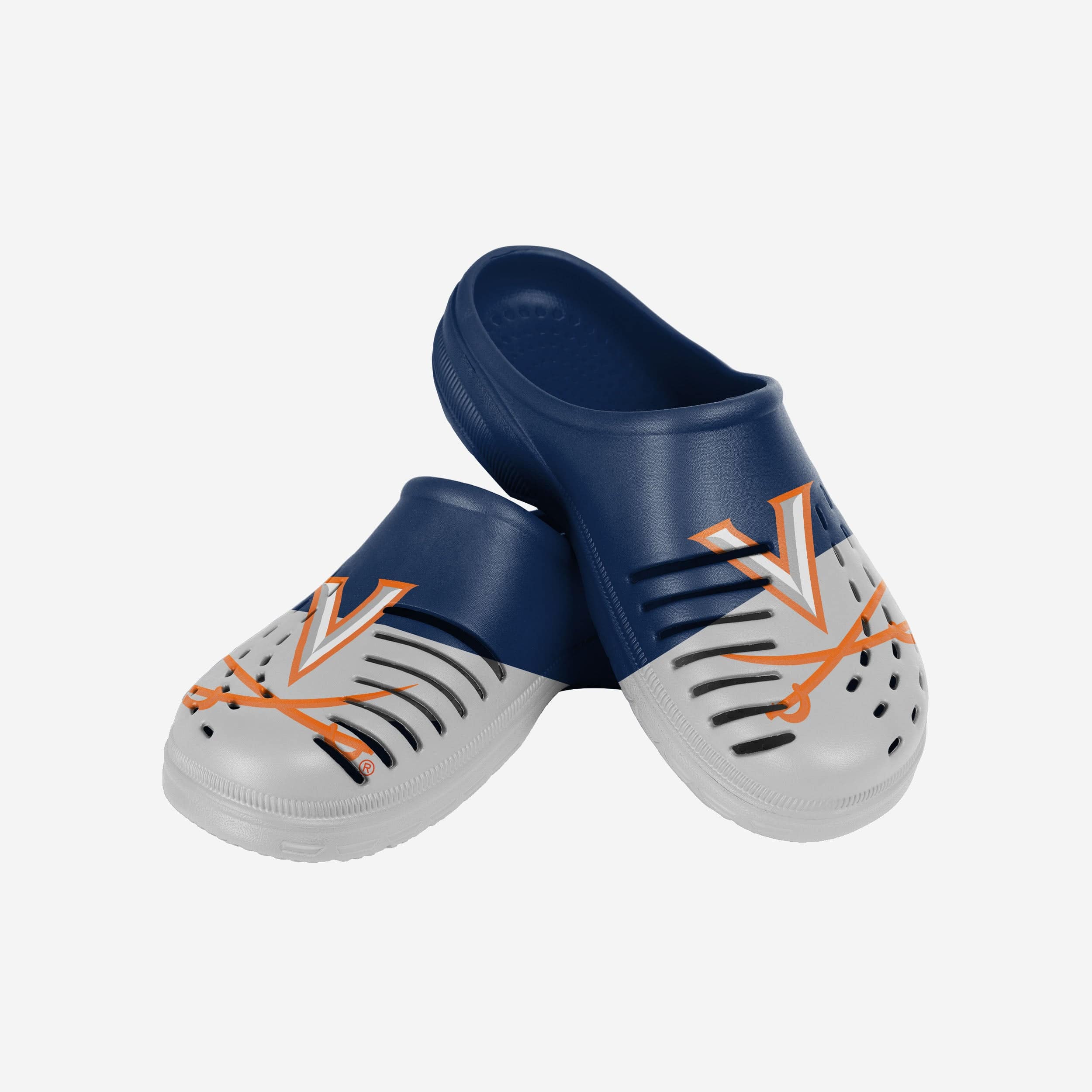 Virginia Cavaliers Colorblock Big Logo Clogs - Stylish Team Spirit Footwear