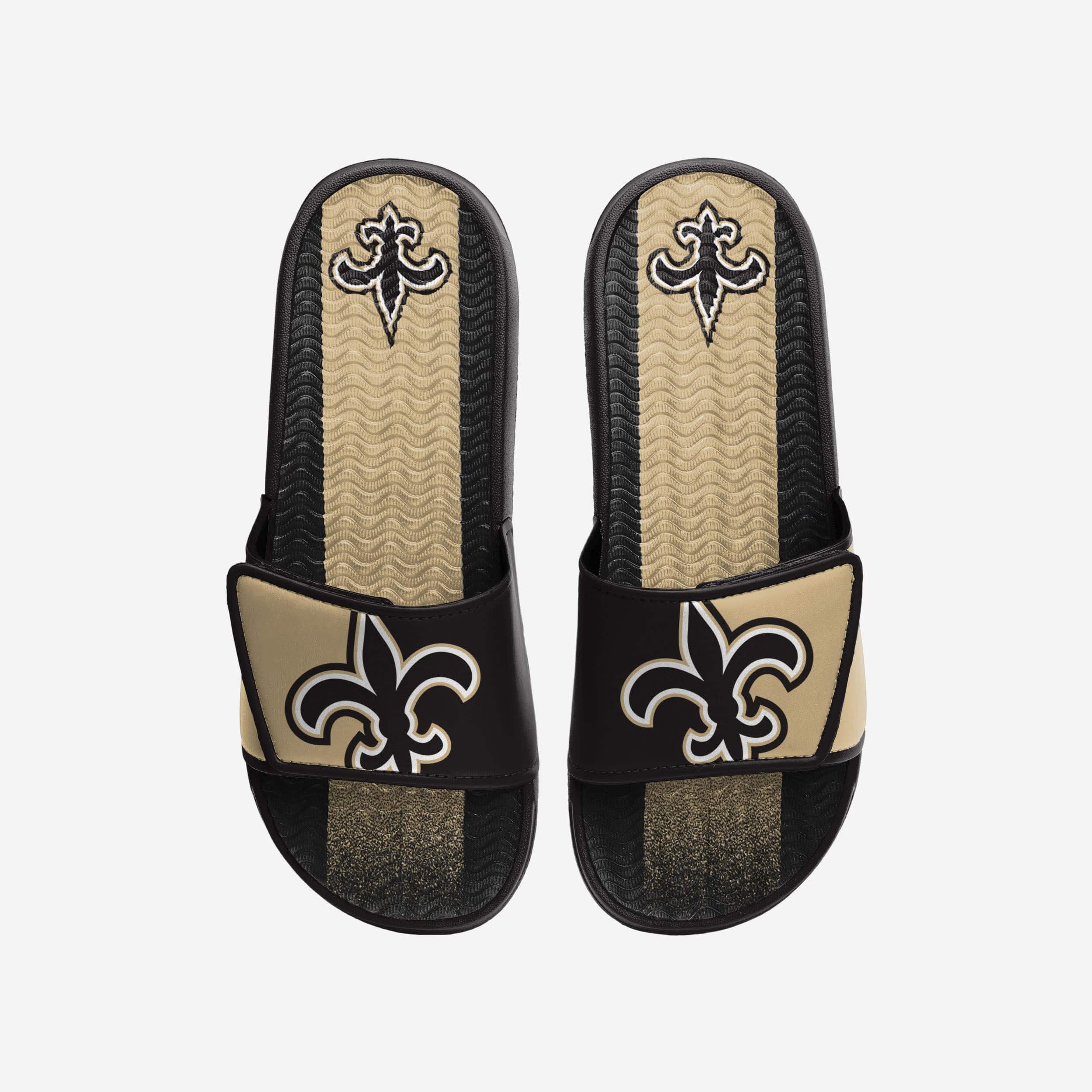 New Orleans Saints Team Stripe Gel Slides - Stylish Fan Footwear