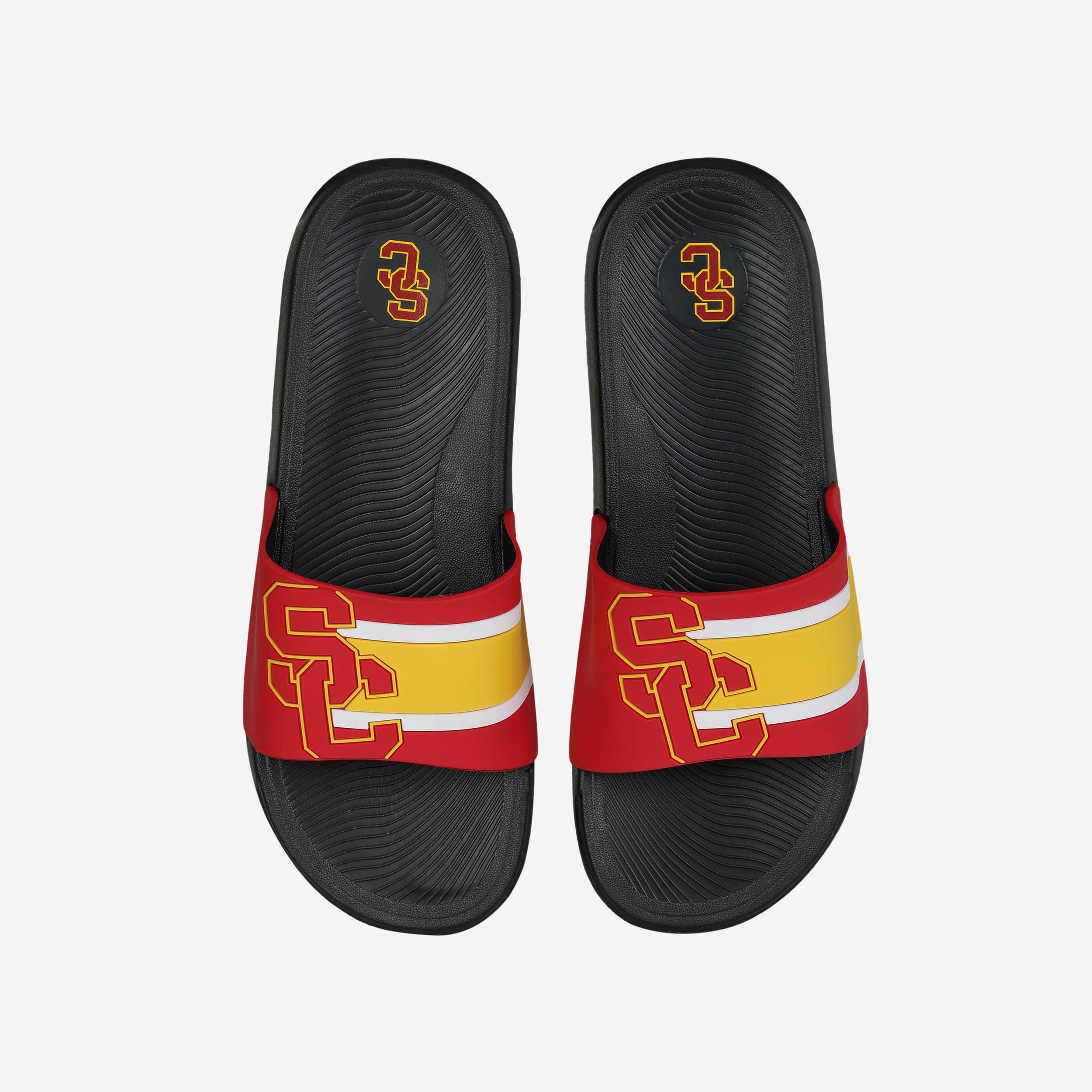 USC Trojans Striped Bold Logo Raised Slides - Show Your Team Spirit!
