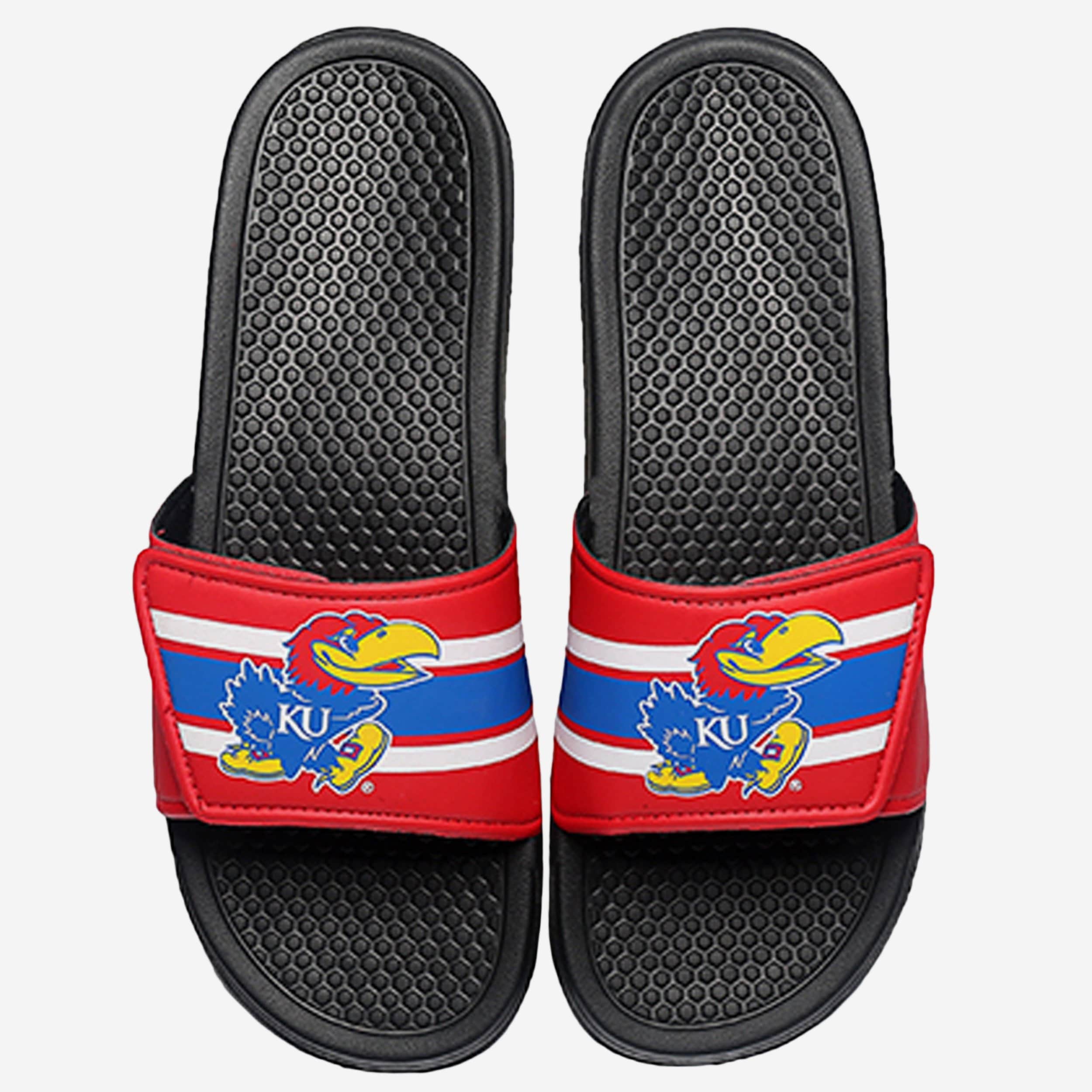 Kansas Jayhawks Stripe Legacy Sports Slides - The Ultimate Footwear for Fans