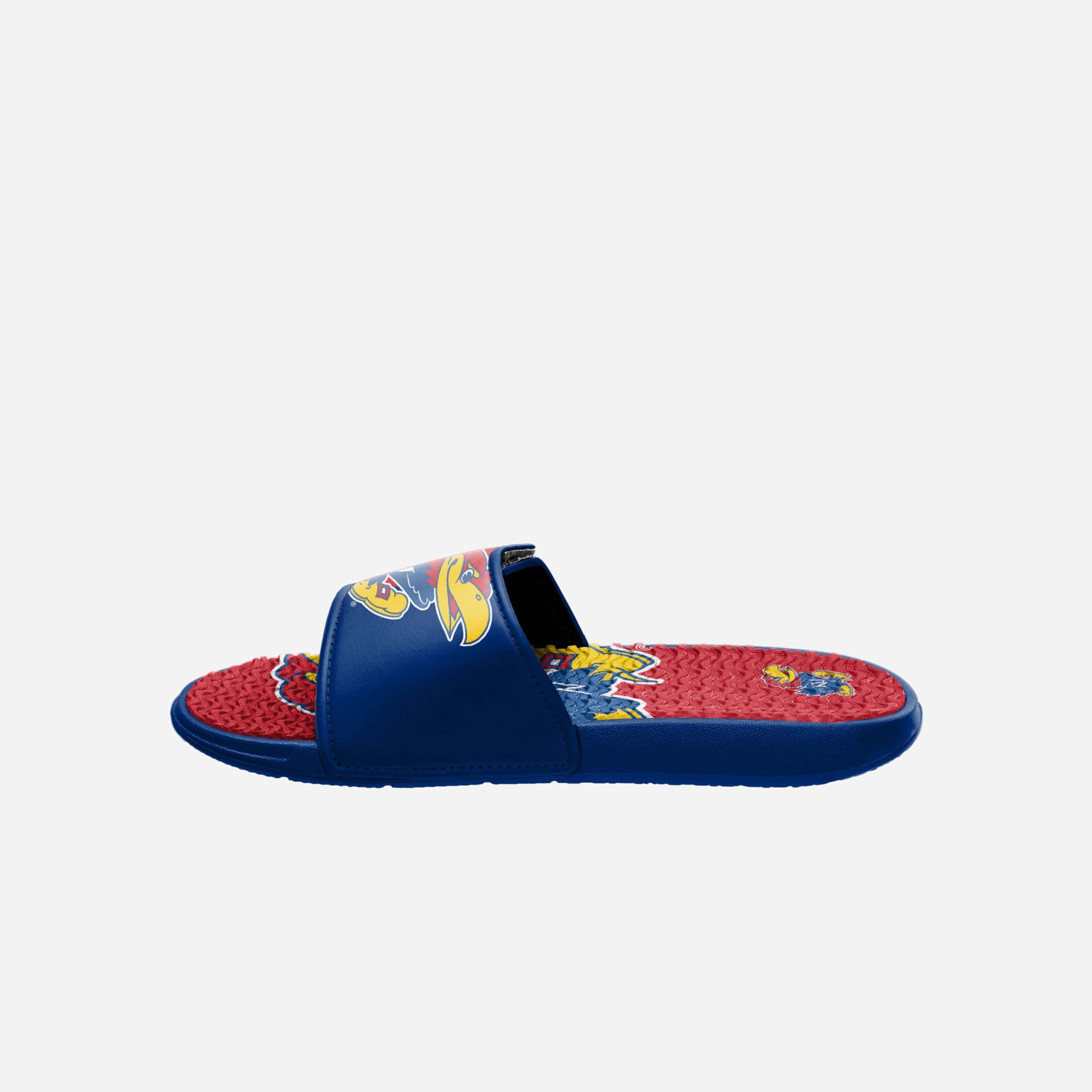 Kansas Jayhawks Stunning Colorblock Big Logo Gel Slides