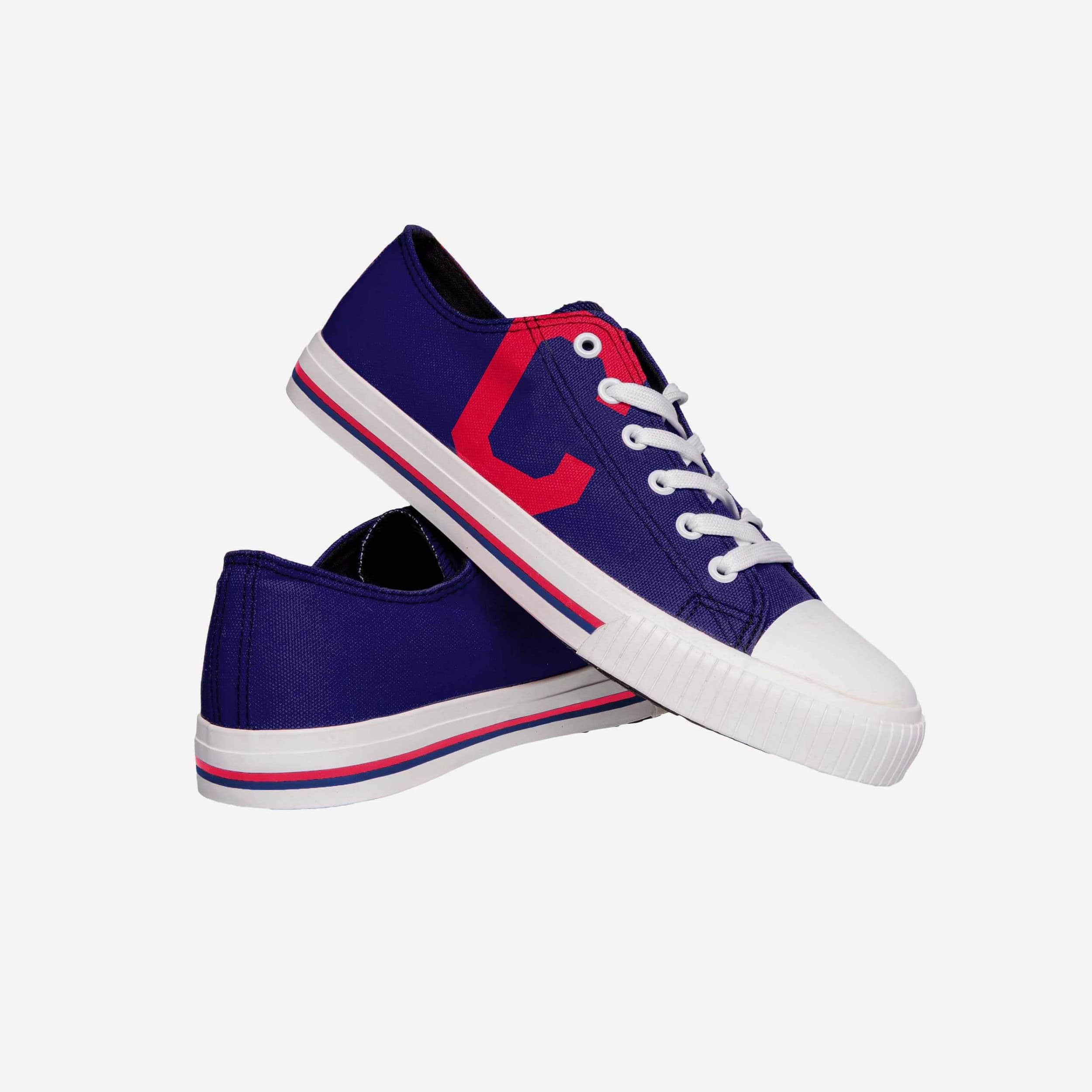 Cleveland Guardians Men's Stylish Low-Top Big Logo Canvas Shoes