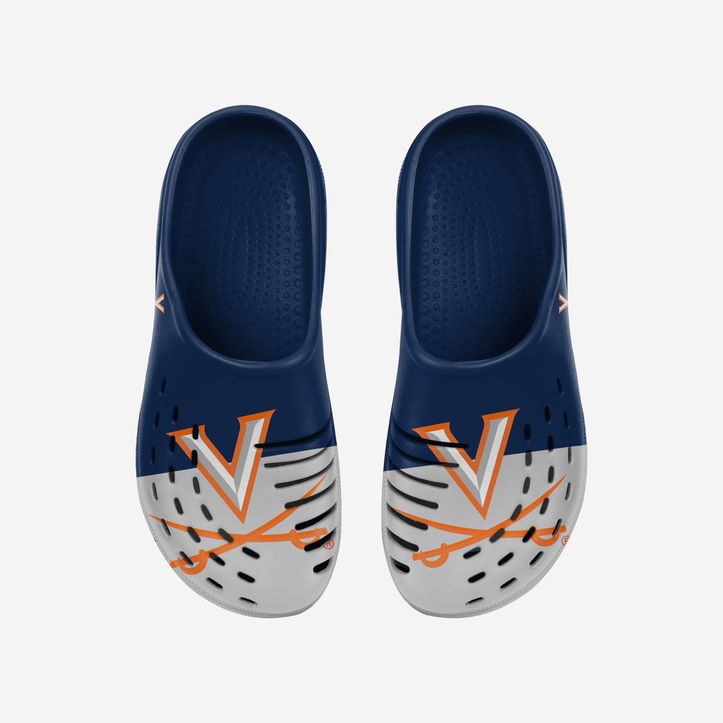 Virginia Cavaliers Colorblock Big Logo Clogs - Stylish Team Spirit Footwear