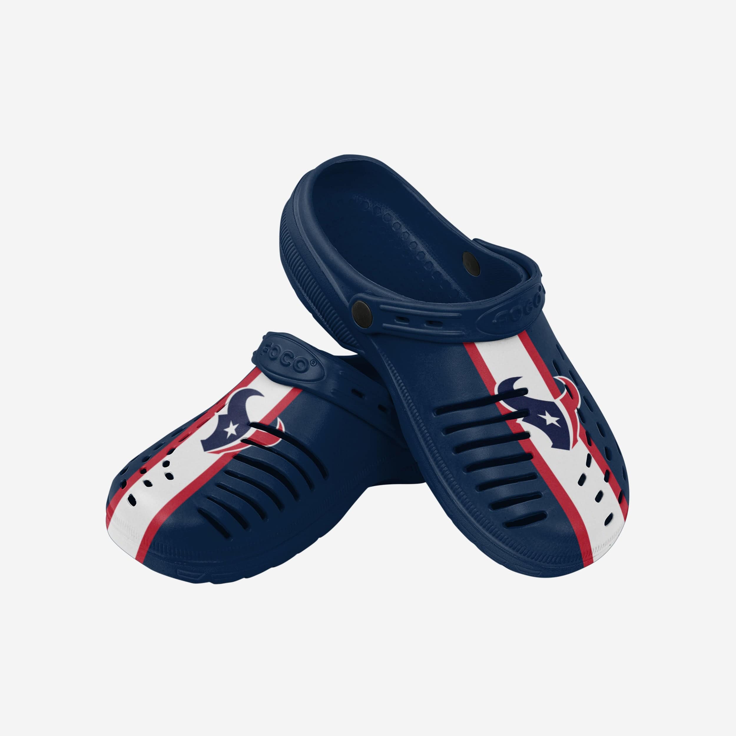 Houston Texans Stylish Team Stripe Clogs with Straps