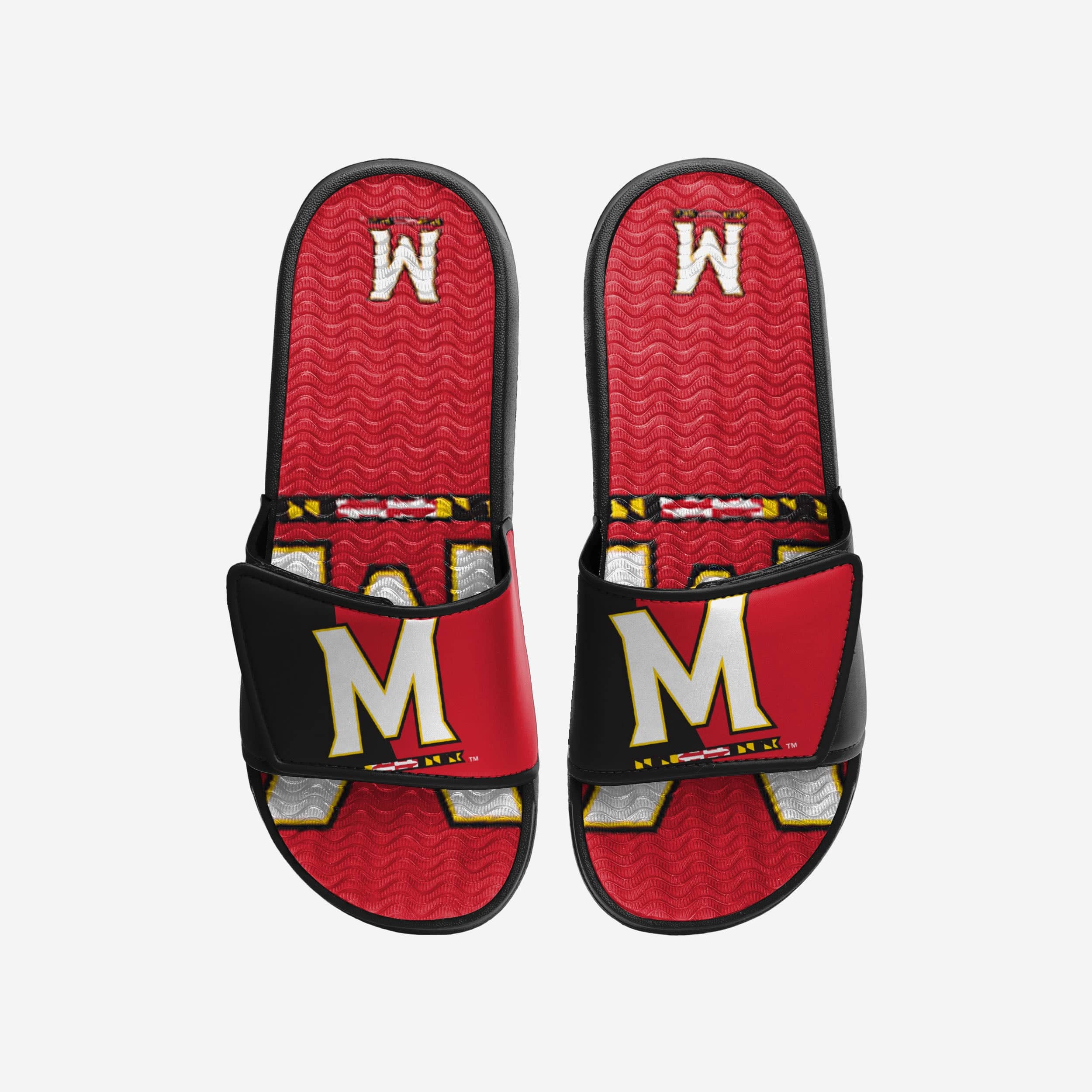 Maryland Terrapins Colorblock Big Logo Gel Slides - Show Your Team Spirit!