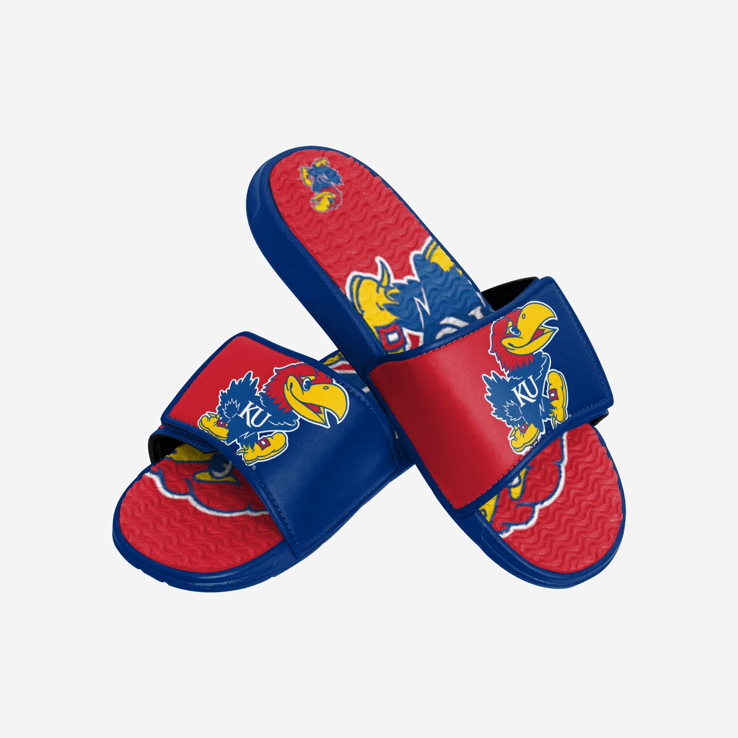 Kansas Jayhawks Stunning Colorblock Big Logo Gel Slides