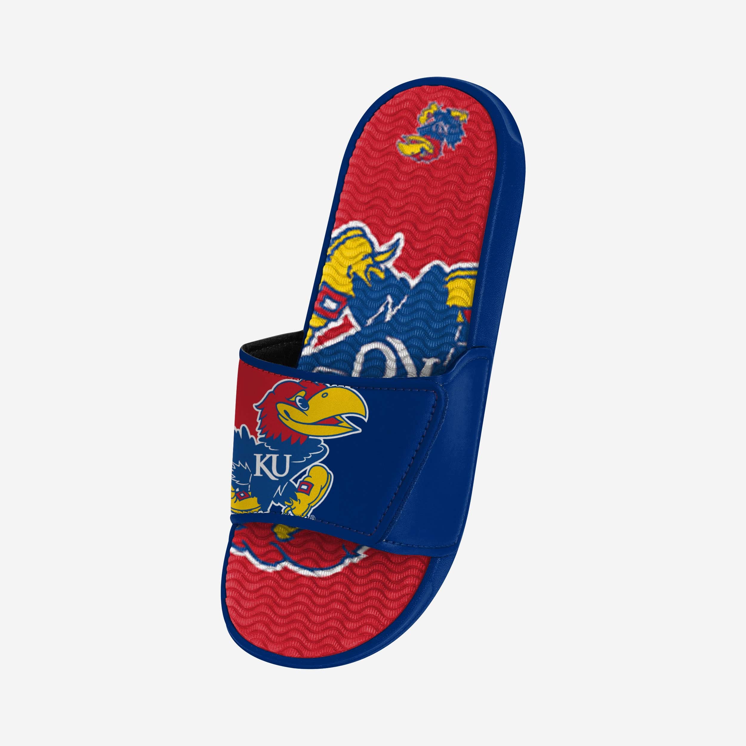 Kansas Jayhawks Stunning Colorblock Big Logo Gel Slides