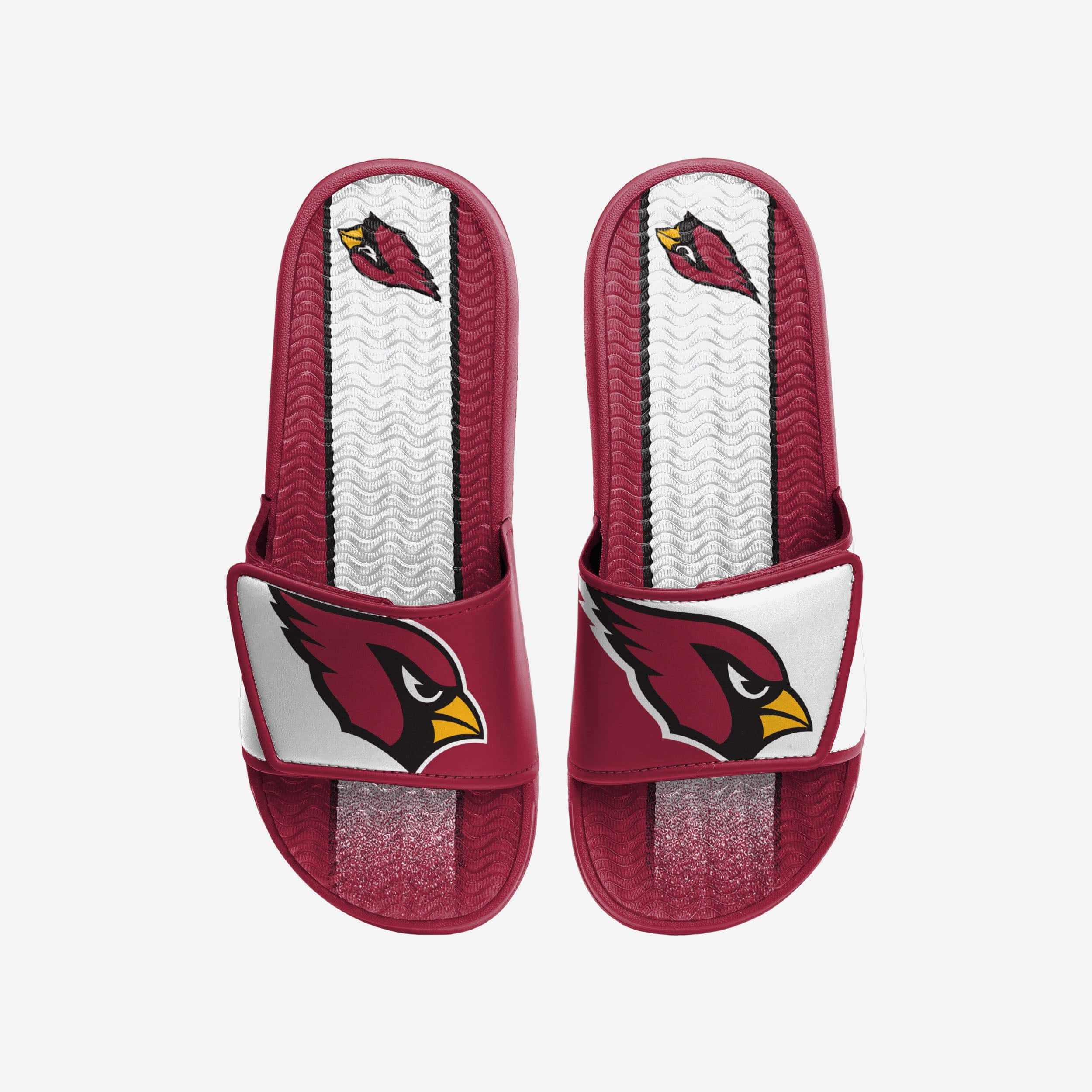 Arizona Cardinals Team Stripe Gel Slides - Stylish and Comfortable Fan Footwear