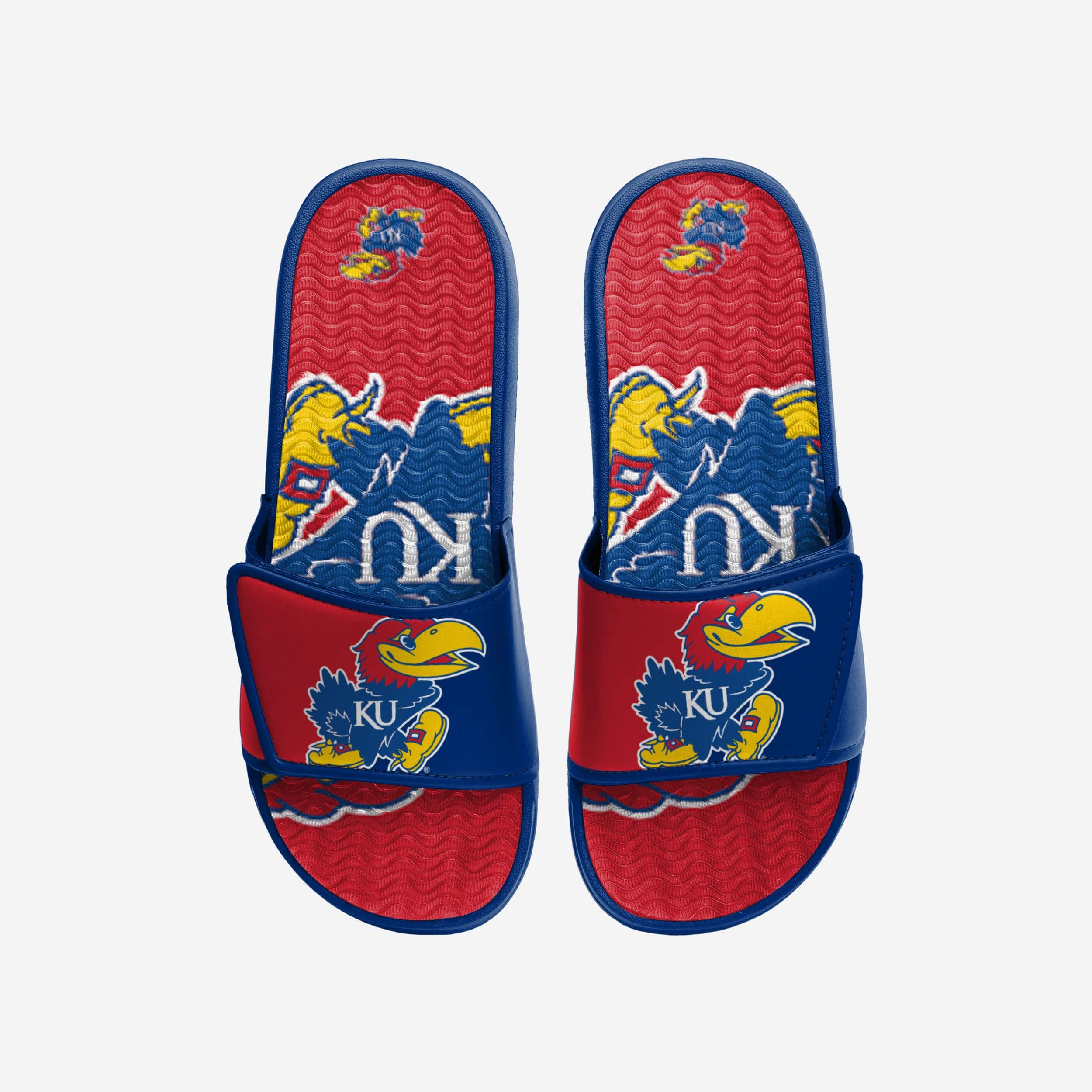 Kansas Jayhawks Stunning Colorblock Big Logo Gel Slides