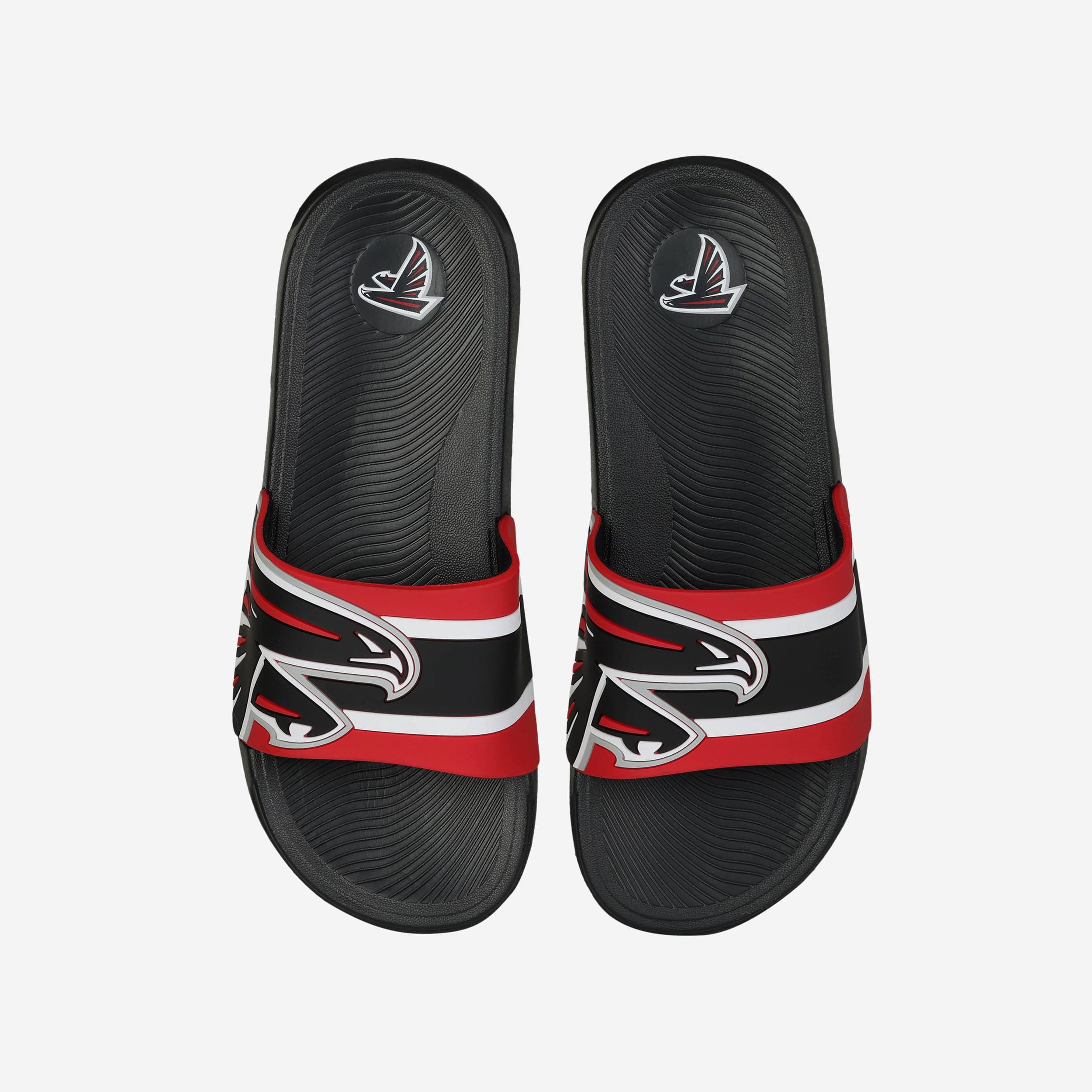 Atlanta Falcons Striped Big Logo Raised Slides - Stylish Team Gear