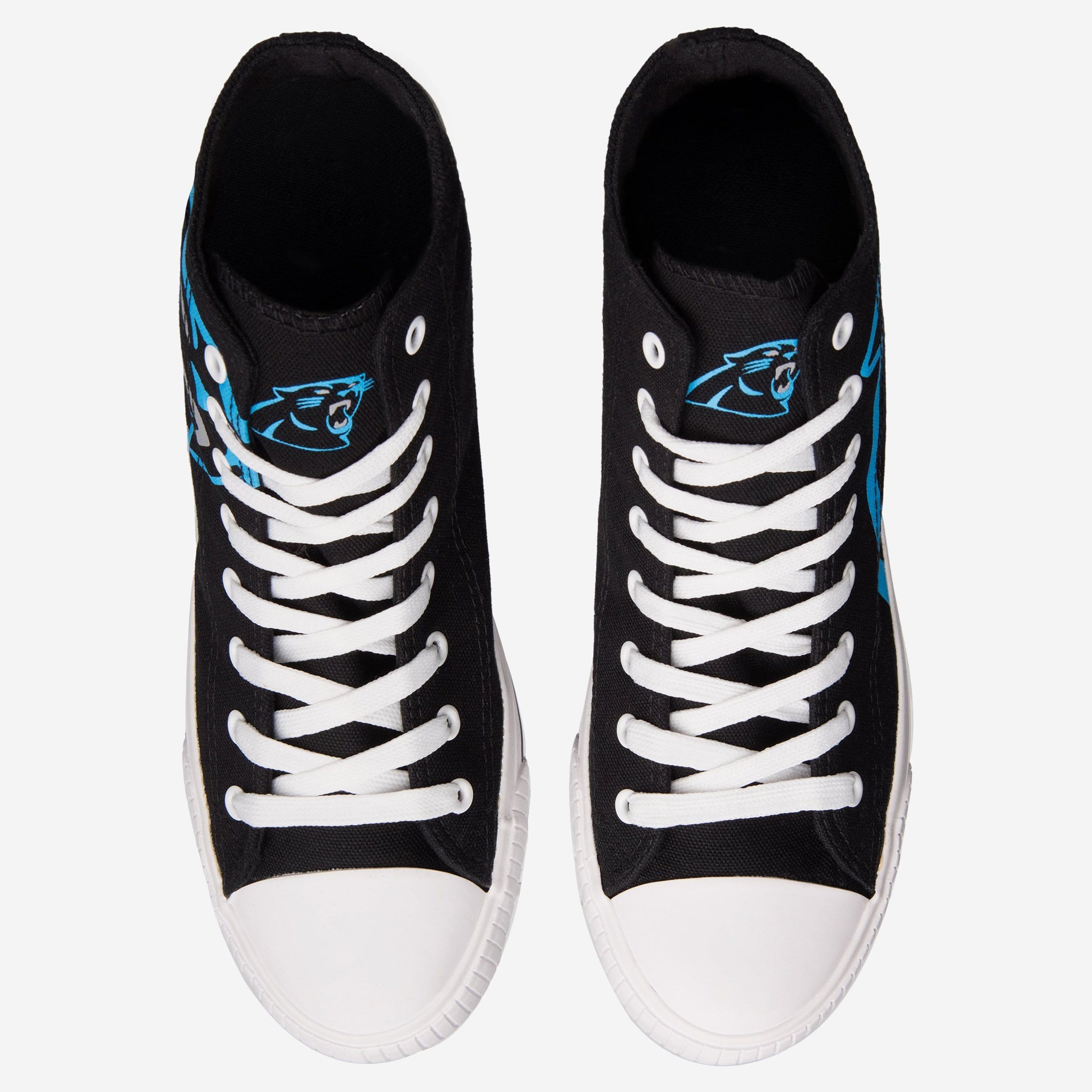 Carolina Panthers Men's High-Top Big Logo Canvas Sneakers - Show Your Team Spirit!